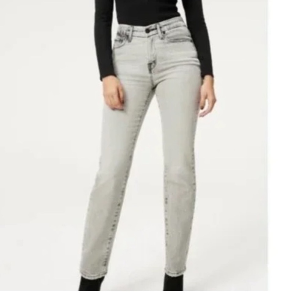 Good American Good Classic skinnyish distressed black jeans NWT